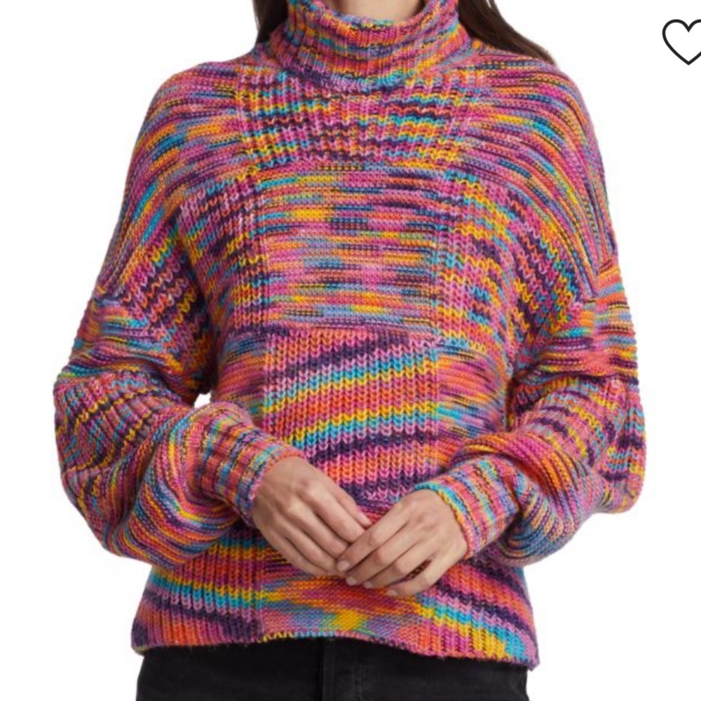 *NEW* STAUD Vibrant Multicolor Turtleneck Sweater